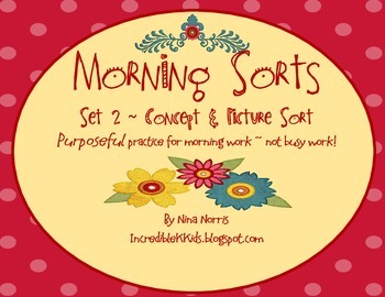 Preview of Morning Sorts - Set 2 - Concept Sort