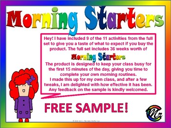 Preview of Morning Starters - FREE SAMPLE