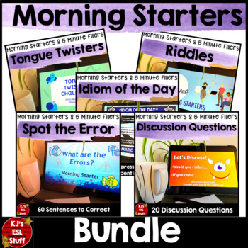 Preview of Morning Starters and Five Minute Fillers Activities and Games Bundle