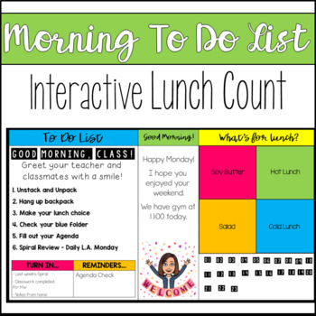 Preview of SMART Notebook - Morning To Do List / Interactive Lunch Count