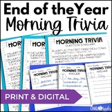 Morning Trivia - Summer & End of the Year - Print & Digital