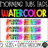 Morning Tubs Labels | Watercolor Tags