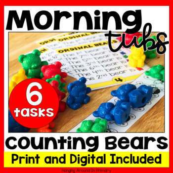 Preview of Morning Tubs | Math Centers with Counting Bears | Digital and PDF