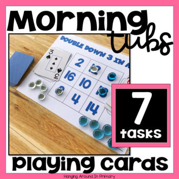 Preview of Morning Tubs | Math Centers with Playing Cards
