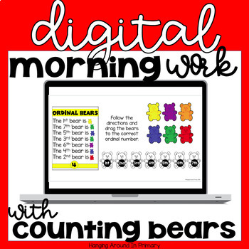 Preview of Digital Morning Work | Digital Math Centers for Counting Bears for Google Slides