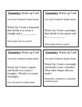 Preview of Morning Warm Up Task Cards (Math)