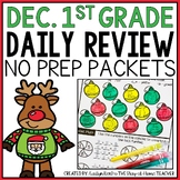 December 1st Grade Morning Work Homework Packet | Christma