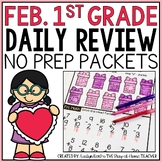 February 1st Grade Morning Work Homework Packet | Valentin