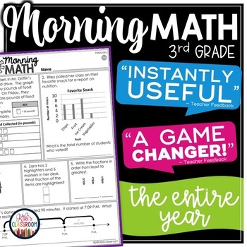 Preview of 3rd Grade Morning Work Bundle | Math Spiral Review and Test Prep