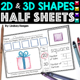 2D and 3D Shapes Half Sheet Worksheets