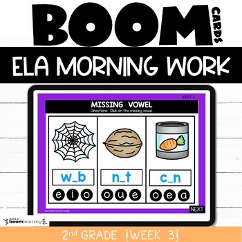 Preview of Morning Work 2nd Grade ELA Boom Cards Week 3