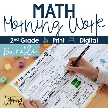 Preview of Math Morning Work 2nd Grade Bundle I Printable I Google Slides