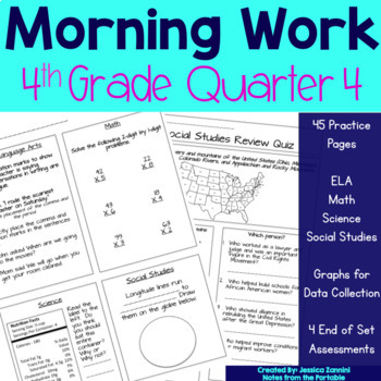 Preview of Morning Work - 4th Grade Quarter 4 | Distance Learning