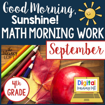Preview of Math Morning Work 4th Grade {September} I Distance Learning I Google Apps