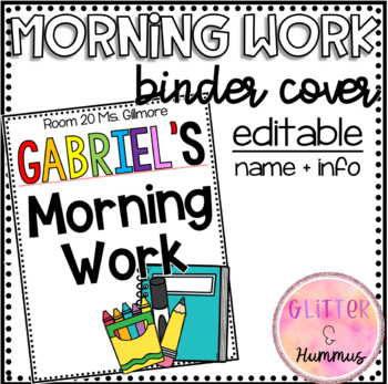 Preview of Morning Work Binder COVER - Morning Work Binder Activities