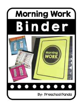Preview of Morning Work Binder Folder Letters Numbers Shapes Colors Preschool PreK Kinder