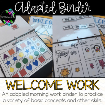 Preview of Special Education Morning Work Adapted Binder **Editable Personal Information**