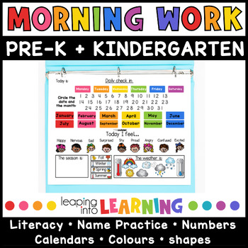 Preview of Morning Work Binder for Pre-k and Kindergarten | Homeschool & Classroom