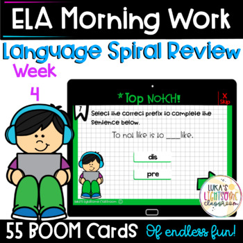 Preview of Morning Work Boom Cards | Digital ELA Morning Work | Week 4