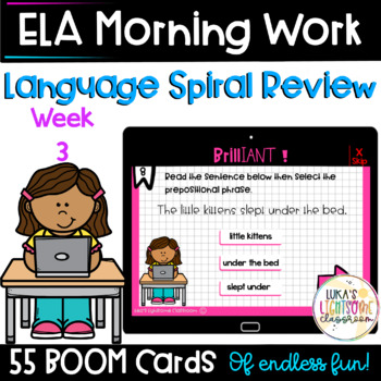 Preview of Morning Work Boom Cards | Digital ELA Morning Work | week 3