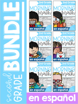Preview of Morning Work Bundle for 2nd Grade in Spanish | Trabajo de la mañana