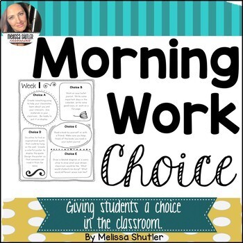 Preview of Morning Work Choice Boards and Planner/Journal