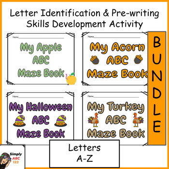Preview of Morning Work - Fall Letter Identification & Pre-writing Skills  - BUNDLE