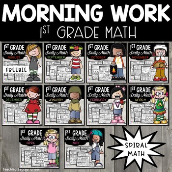 Preview of Morning Work First Grade Great for Math Warmups November and Fall Worksheets
