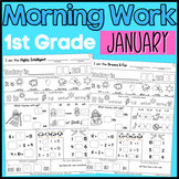 January First Grade Morning Work Math and ELA digital and PDF
