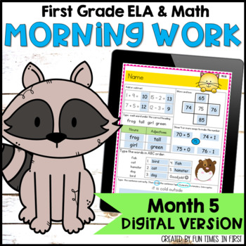 Preview of Morning Work First Grade | Month 5 Digital for Google Slides™