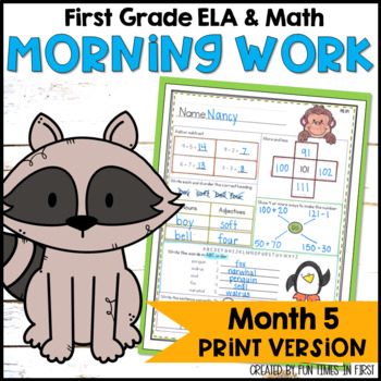 Preview of Morning Work First Grade | Month 5 Printable