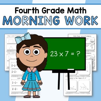 Preview of Morning Work Fourth Grade Math | Spiral Math Review | Math Facts Fluency