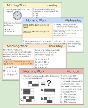 Preview of Morning Work - Google Slides - 9 Weeks - 3rd Grade