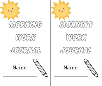 Preview of Morning Work Journal Covers