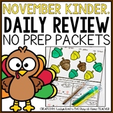 November Kindergarten Morning Work Homework Packet | Thank