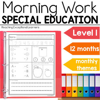 Preview of Morning Work Level 1 Bundle Special Education