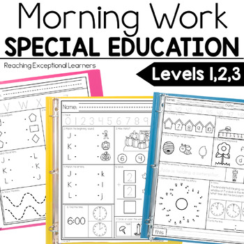 Preview of Morning Work Levels 1-3 for Special Education