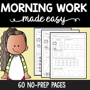 Preview of Morning Work Made Easy | 60 NO-PREP PAGES | 1st Grade
