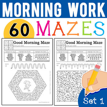 Preview of Morning Work Mazes for Fine Motor Skills