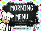 Morning Work: Morning Menu for Dec. and Jan. 2nd Grade