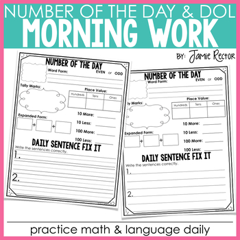 Preview of Morning Work: Number of the Day and Daily Fix It FREEBIE