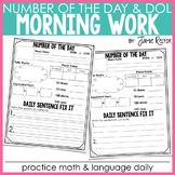 Morning Work: Number of the Day and Daily Fix It FREEBIE