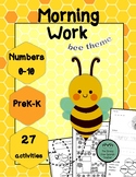 Morning Work, Numbers 0-10, 27 activities! Bees / Spring E