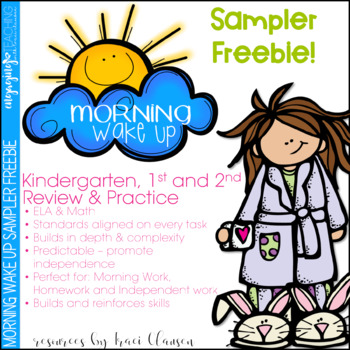 Preview of FREE Morning Work SAMPLE - Morning Wake Up Kinder, 1st and 2nd