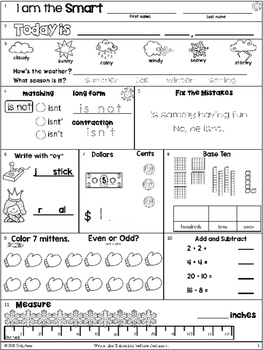 January Morning Work Second Grade Math and ELA Digital and PDF by Emily ...