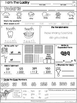 Morning Work: Second Grade March Packet by Emily Ames | TpT