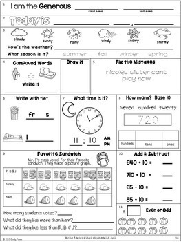 Morning Work: Second Grade November Packet by Emily Ames | TpT