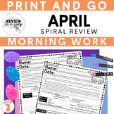 Second Grade No Prep Spiral Review Morning Work April
