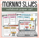Morning Work Slides Notebook Paper Backgrounds Editable Go