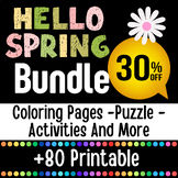 Spring No Prep BUNDLE: Coloring, Puzzles and more | spring